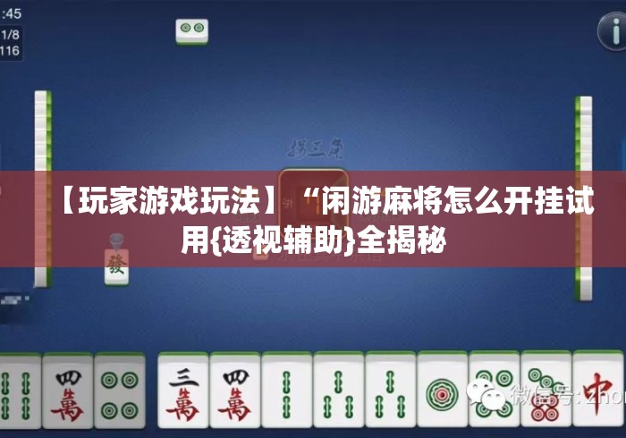 【玩家游戏玩法】“闲游麻将怎么开挂试用{透视辅助}全揭秘 【玩家游戏玩法】“闲游麻将怎么开挂试用{透视辅助}全揭秘
