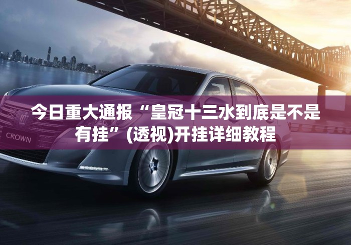 今日重大通报“皇冠十三水到底是不是有挂”(透视)开挂详细教程