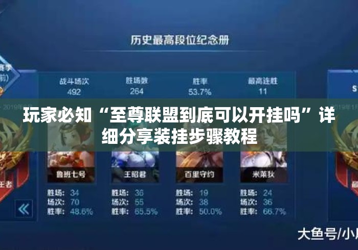 玩家必知“至尊联盟到底可以开挂吗	”详细分享装挂步骤教程