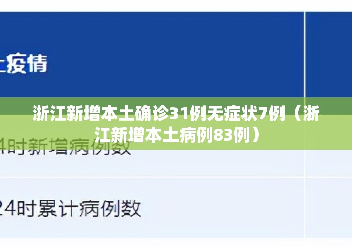 浙江新增本土确诊31例无症状7例(浙江新增本土病例83例) 浙江新增本土确诊31例无症状7例(浙江新增本土病例83例)