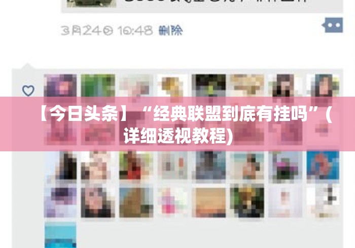 【今日头条】“经典联盟到底有挂吗”(详细透视教程)