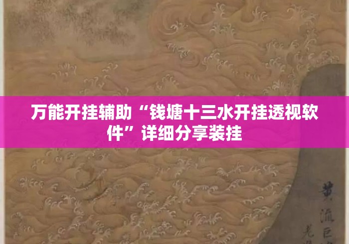 万能开挂辅助“钱塘十三水开挂透视软件	”详细分享装挂