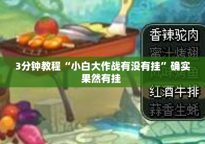3分钟教程“小白大作战有没有挂”确实果然有挂 