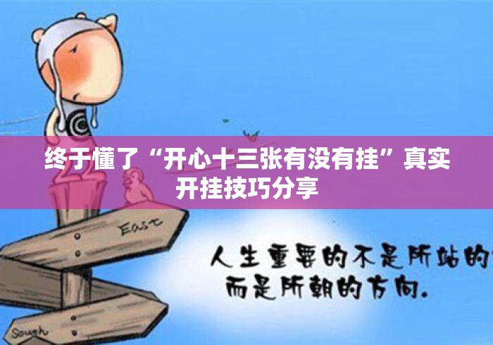终于懂了“开心十三张有没有挂”真实开挂技巧分享