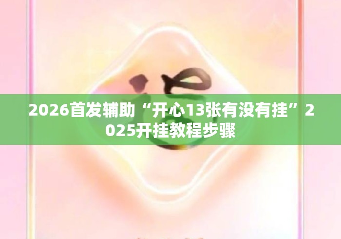 2026首发辅助“开心13张有没有挂”2025开挂教程步骤