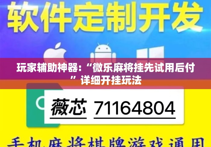 玩家辅助神器:“微乐麻将挂先试用后付”详细开挂玩法