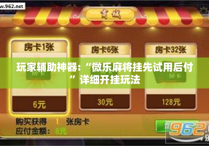 玩家辅助神器:“微乐麻将挂先试用后付”详细开挂玩法