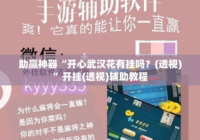 助赢神器“开心武汉花有挂吗？(透视)”开挂(透视)辅助教程