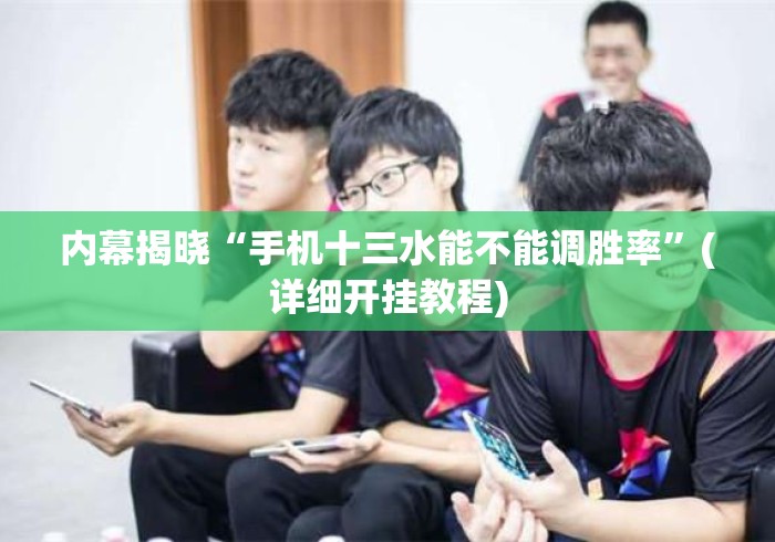 内幕揭晓“手机十三水能不能调胜率”(详细开挂教程)