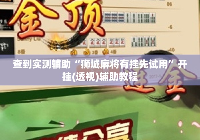 查到实测辅助“狮城麻将有挂先试用”开挂(透视)辅助教程