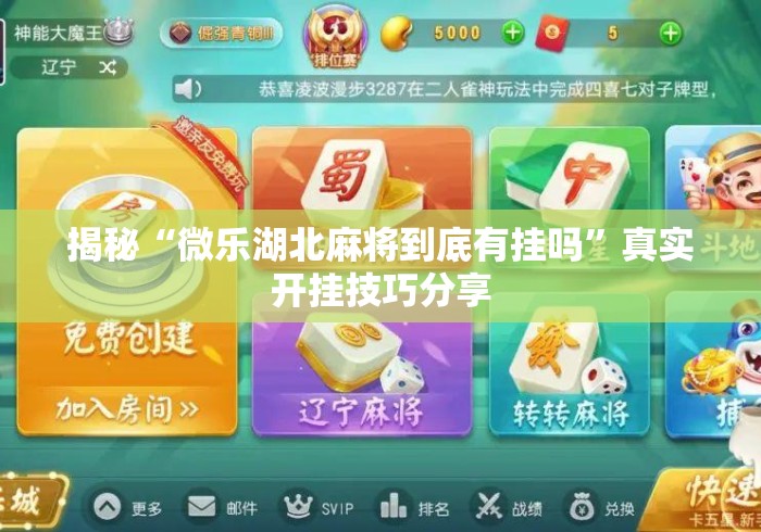 揭秘“微乐湖北麻将到底有挂吗”真实开挂技巧分享