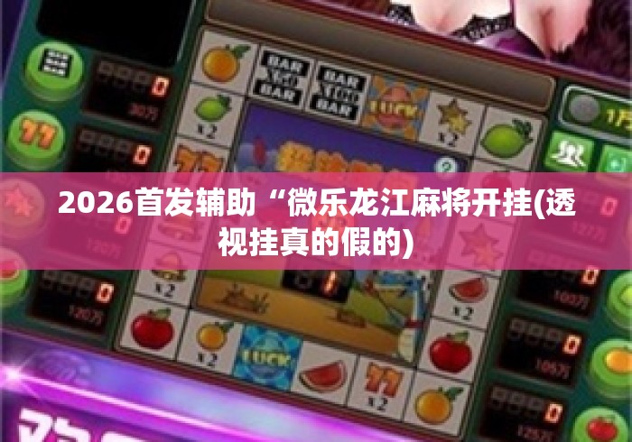 2026首发辅助“微乐龙江麻将开挂(透视挂真的假的)