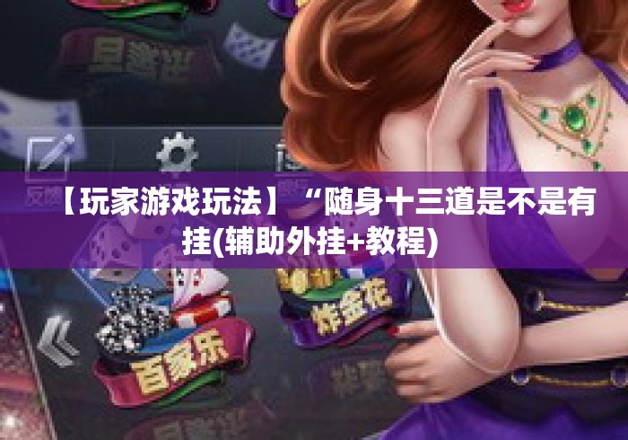 【玩家游戏玩法】“随身十三道是不是有挂(辅助外挂+教程) 