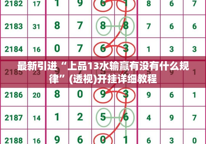 最新引进“上品13水输赢有没有什么规律”(透视)开挂详细教程