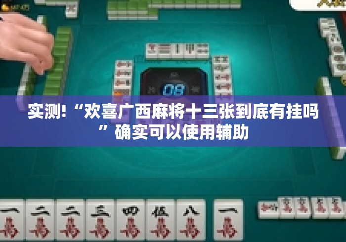 实测!“欢喜广西麻将十三张到底有挂吗”确实可以使用辅助