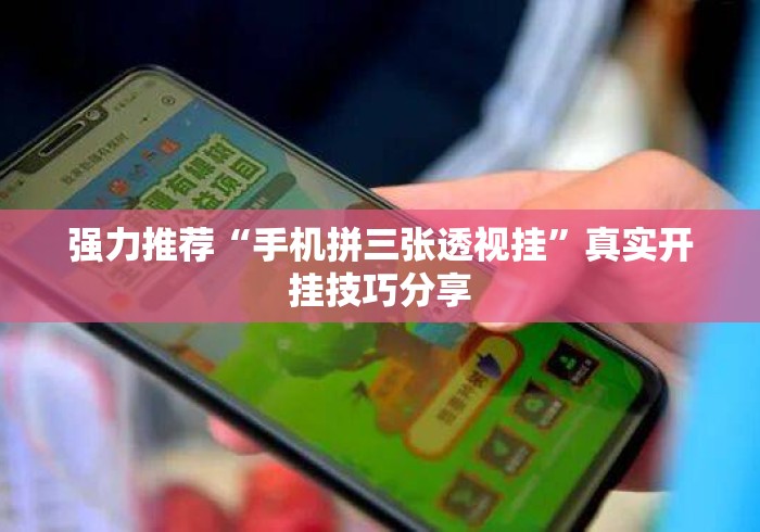 强力推荐“手机拼三张透视挂”真实开挂技巧分享