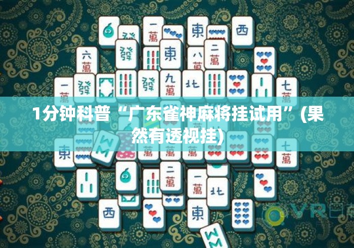 1分钟科普“广东雀神麻将挂试用	”(果然有透视挂)