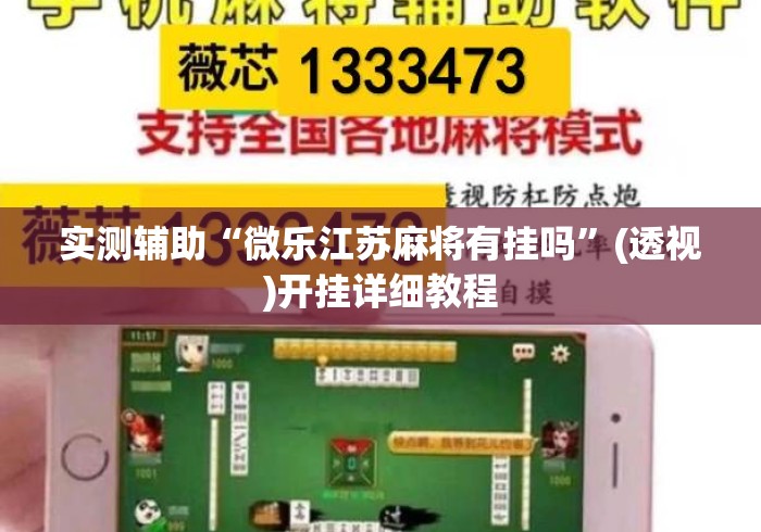 实测辅助“微乐江苏麻将有挂吗”(透视)开挂详细教程