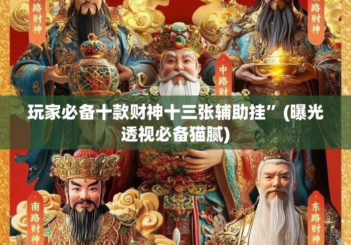 玩家必备十款财神十三张辅助挂”(曝光透视必备猫腻)