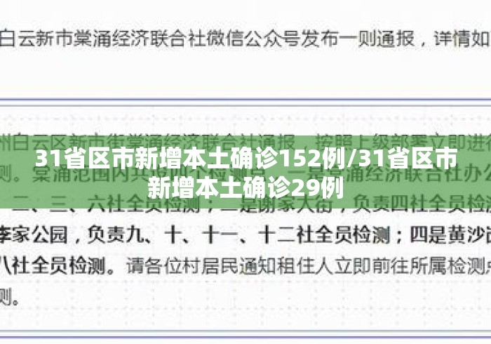 31省区市新增本土确诊152例/31省区市新增本土确诊29例 31省区市新增本土确诊152例/31省区市新增本土确诊29例