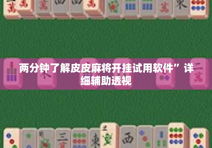 两分钟了解皮皮麻将开挂试用软件”详细辅助透视