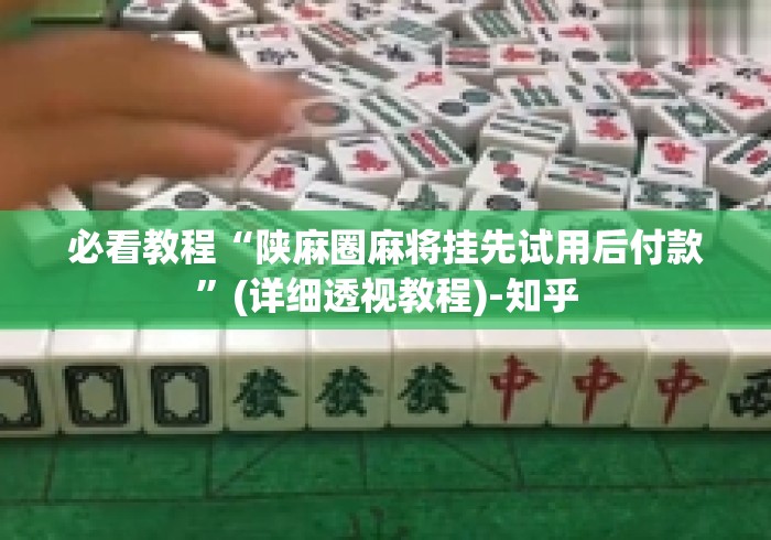 必看教程“陕麻圈麻将挂先试用后付款”(详细透视教程)-知乎