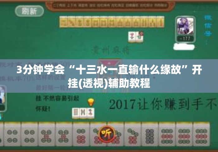 3分钟学会“十三水一直输什么缘故	”开挂(透视)辅助教程