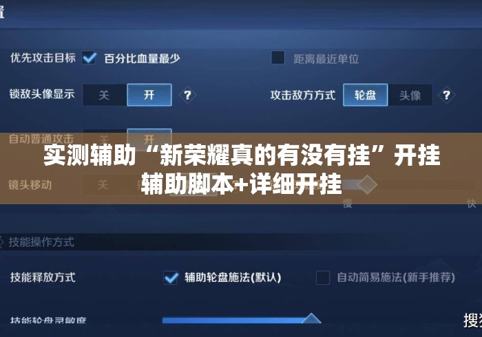 实测辅助“新荣耀真的有没有挂”开挂辅助脚本+详细开挂