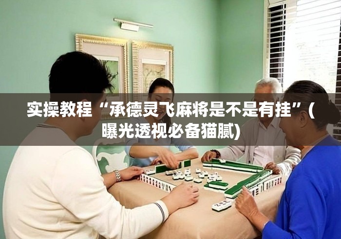 实操教程“承德灵飞麻将是不是有挂	”(曝光透视必备猫腻)