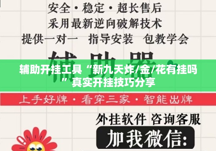 辅助开挂工具“新九天炸/金/花有挂吗”真实开挂技巧分享
