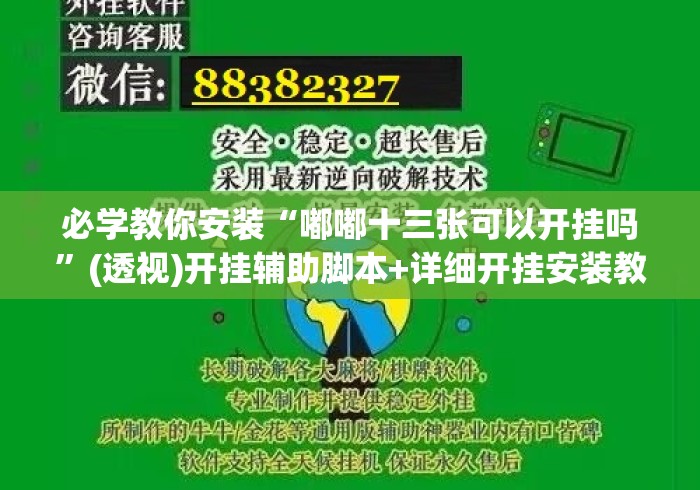 必学教你安装“嘟嘟十三张可以开挂吗”(透视)开挂辅助脚本+详细开挂安装教程