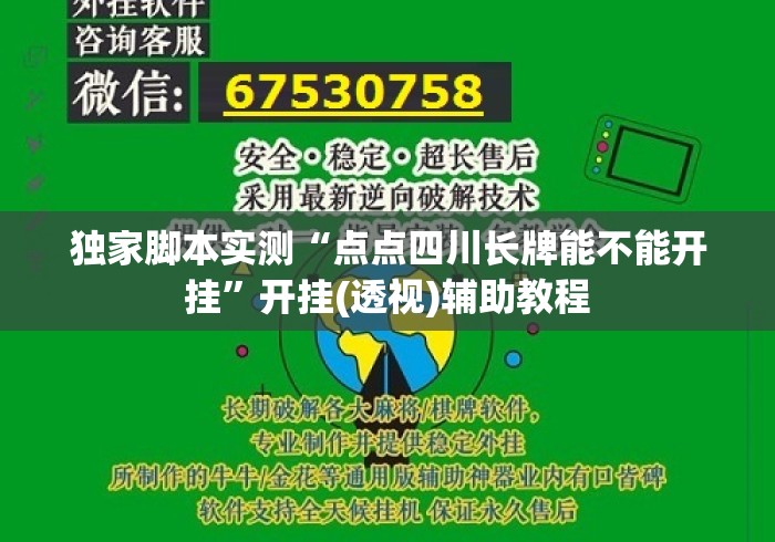独家脚本实测“点点四川长牌能不能开挂”开挂(透视)辅助教程