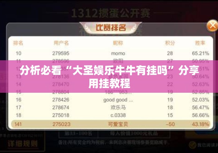 分析必看“大圣娱乐牛牛有挂吗”分享用挂教程