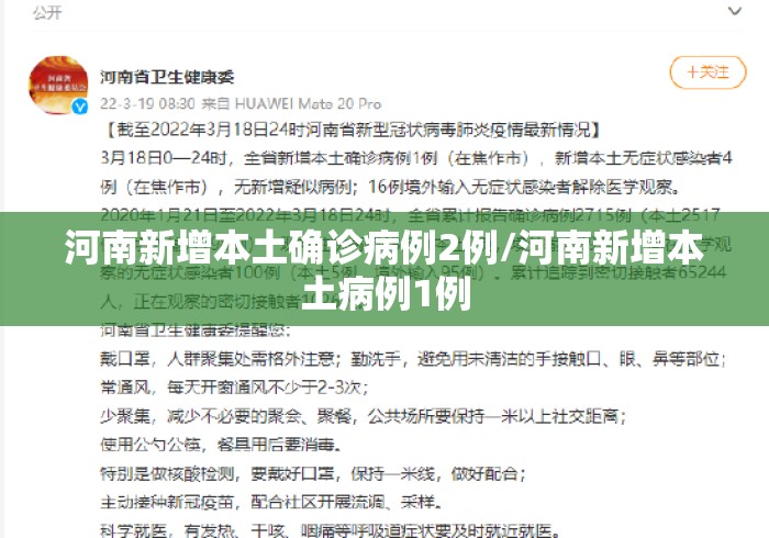 河南新增本土确诊病例2例/河南新增本土病例1例 河南新增本土确诊病例2例/河南新增本土病例1例