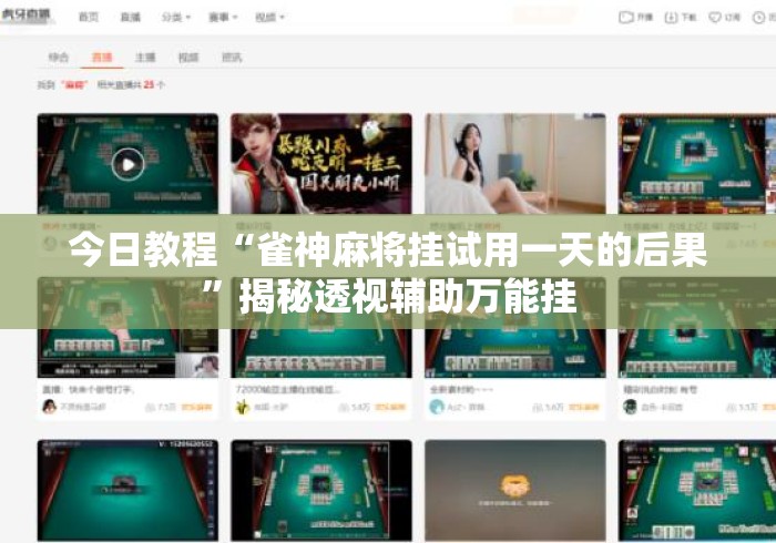 今日教程“雀神麻将挂试用一天的后果”揭秘透视辅助万能挂