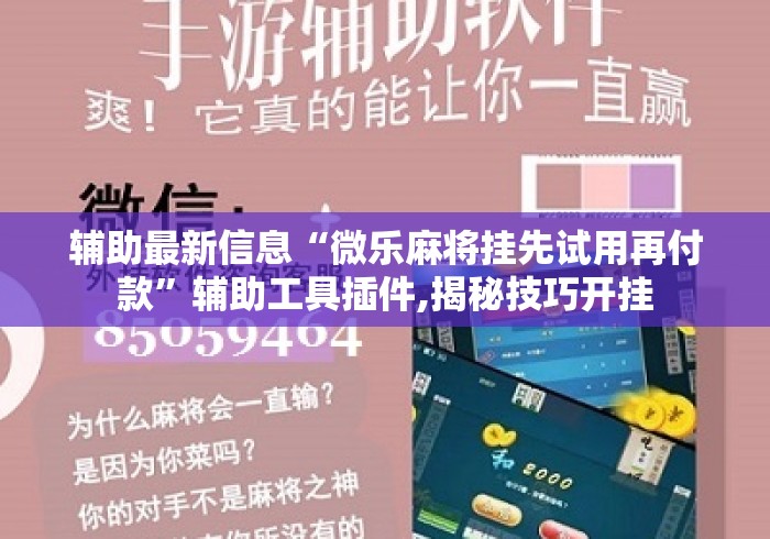 辅助最新信息“微乐麻将挂先试用再付款”辅助工具插件,揭秘技巧开挂