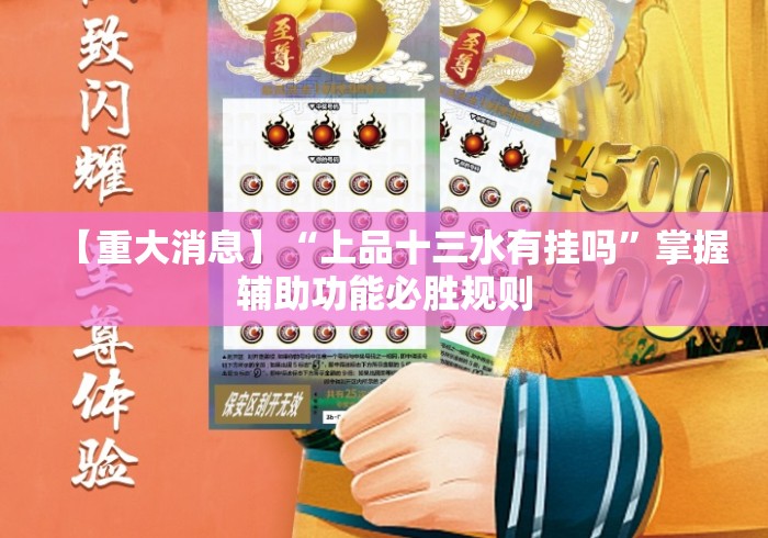 【重大消息】“上品十三水有挂吗”掌握辅助功能必胜规则
