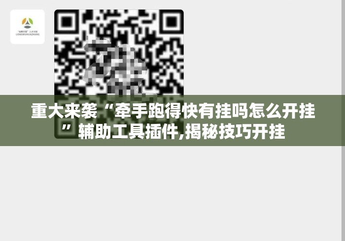 重大来袭“牵手跑得快有挂吗怎么开挂	”辅助工具插件,揭秘技巧开挂