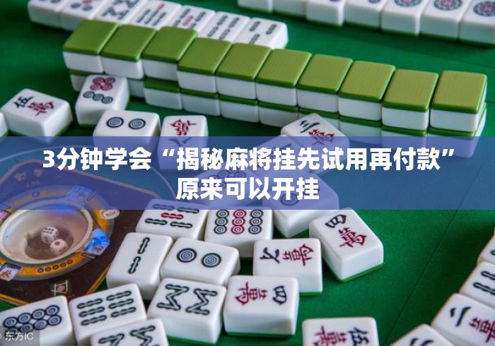 3分钟学会“揭秘麻将挂先试用再付款”原来可以开挂