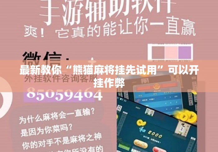 最新教你“熊猫麻将挂先试用”可以开挂作弊