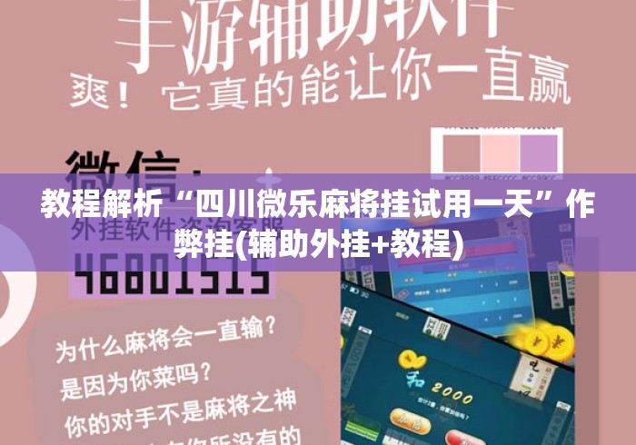 教程解析“四川微乐麻将挂试用一天”作弊挂(辅助外挂+教程)