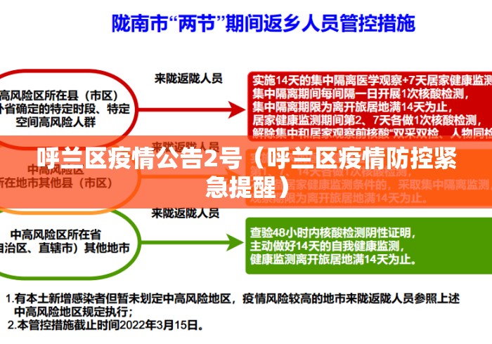呼兰区疫情公告2号(呼兰区疫情防控紧急提醒) 呼兰区疫情公告2号(呼兰区疫情防控紧急提醒)