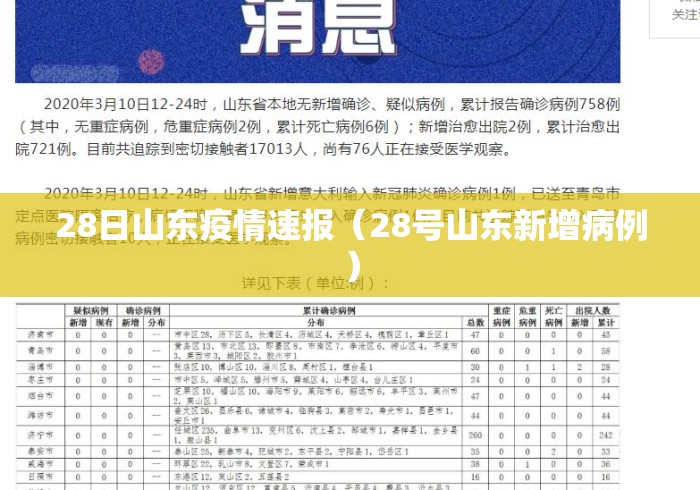 28日山东疫情速报（28号山东新增病例）