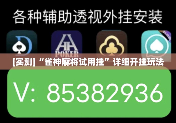 [实测]“雀神麻将试用挂”详细开挂玩法