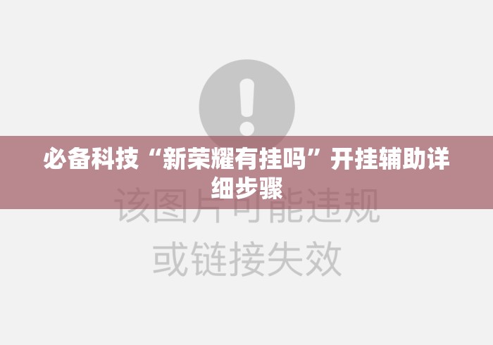 必备科技“新荣耀有挂吗”开挂辅助详细步骤