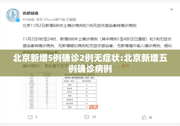 北京新增5例确诊2例无症状:北京新增五例确诊病例