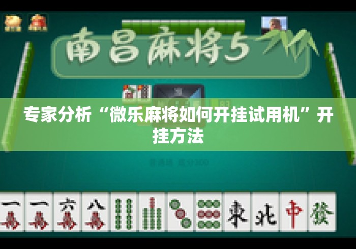 专家分析“微乐麻将如何开挂试用机”开挂方法