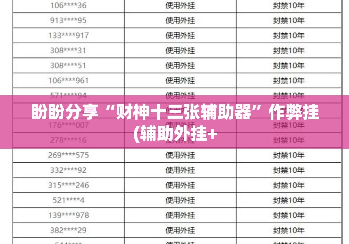 盼盼分享“财神十三张辅助器”作弊挂(辅助外挂+