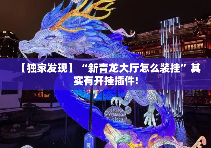 【独家发现】“新青龙大厅怎么装挂”其实有开挂插件!