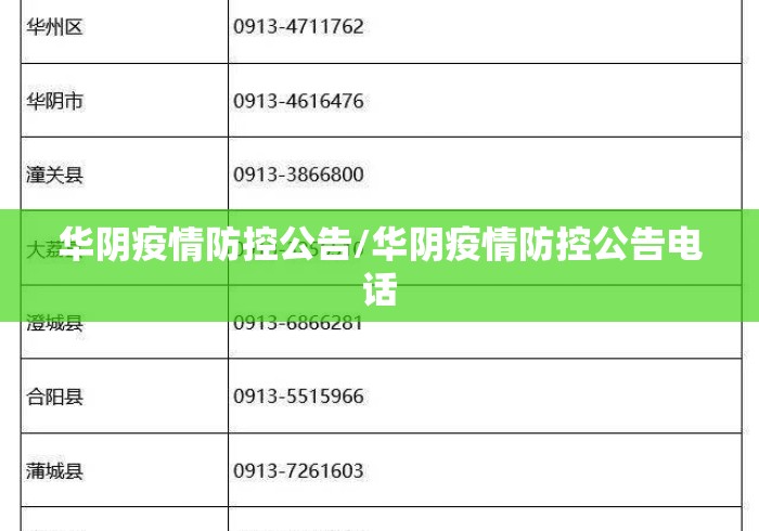 华阴疫情防控公告/华阴疫情防控公告电话 华阴疫情防控公告/华阴疫情防控公告电话